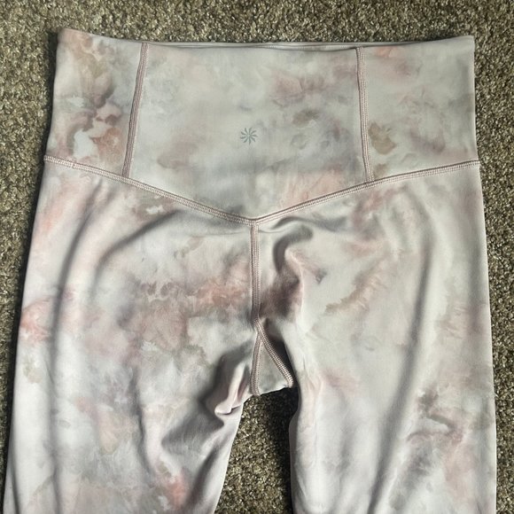 Athleta Elation Snow Dye 7/8 Tight Womens M Pink Snow Dye Legging High Rise - Picture 7 of 11